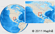 Shaded Relief Location Map of ZIP code 77086, within the entire country