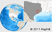 Shaded Relief Location Map of ZIP code 77086, highlighted country, highlighted state