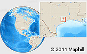 Shaded Relief Location Map of ZIP code 77086, highlighted county