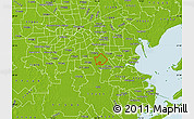 Physical Map of ZIP code 77089