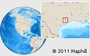 Shaded Relief Location Map of ZIP code 77090