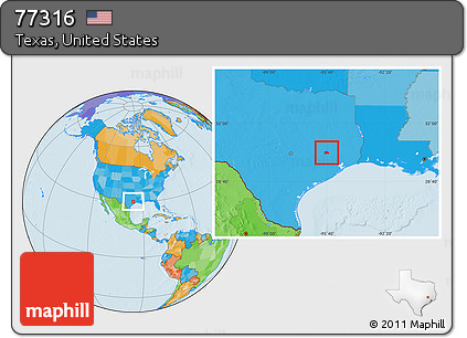 Political Location Map of ZIP Code 77316