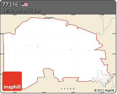Classic Style Simple Map of ZIP Code 77316