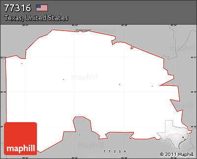 Gray Simple Map of ZIP Code 77316