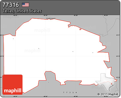 Gray Simple Map of ZIP Code 77316