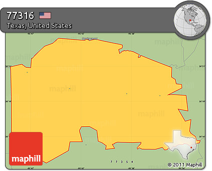 Savanna Style Simple Map of ZIP Code 77316
