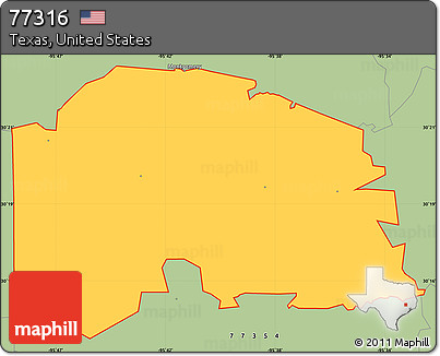 Savanna Style Simple Map of ZIP Code 77316