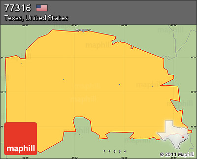 Savanna Style Simple Map of ZIP Code 77316