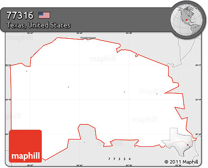 Silver Style Simple Map of ZIP Code 77316