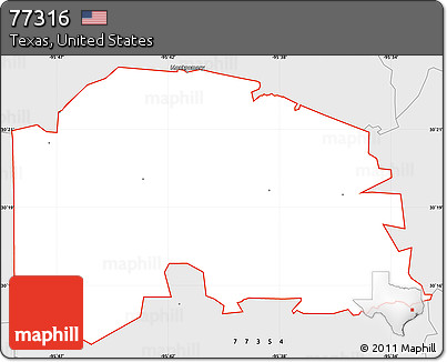 Silver Style Simple Map of ZIP Code 77316