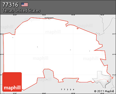 Silver Style Simple Map of ZIP Code 77316