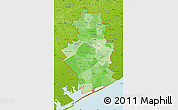 Political Shades Map of ZIP codes starting with 774, physical outside