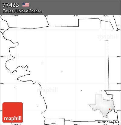 Blank Simple Map of ZIP Code 77423, no labels
