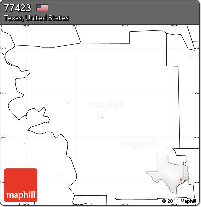 Blank Simple Map of ZIP Code 77423, no labels