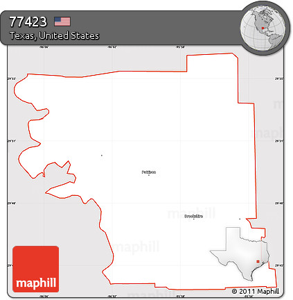 Classic Style Simple Map of ZIP Code 77423, cropped outside