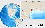 Shaded Relief Location Map of ZIP code 77450