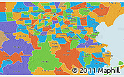 Political 3D Map of ZIP code 77581
