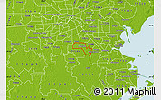 Physical Map of ZIP code 77581