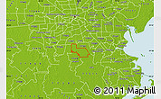 Physical Map of ZIP code 77584