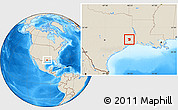 Shaded Relief Location Map of ZIP code 77625
