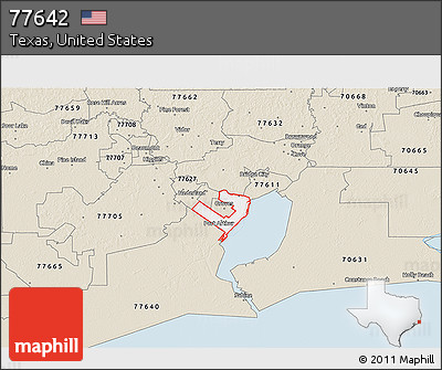 Classic Style 3D Map of ZIP Code 77642