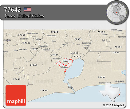 Classic Style 3D Map of ZIP Code 77642