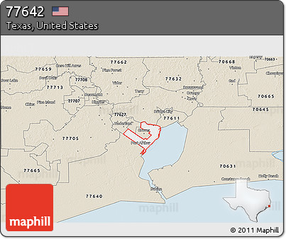 Classic Style 3D Map of ZIP Code 77642
