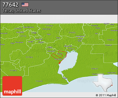 Physical 3D Map of ZIP Code 77642