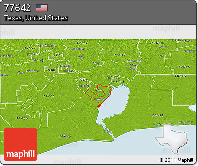 Physical 3D Map of ZIP Code 77642