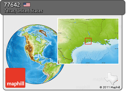 Physical Location Map of ZIP Code 77642