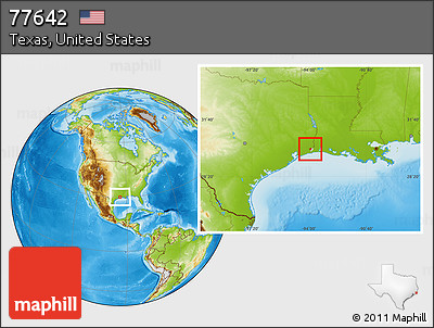 Physical Location Map of ZIP Code 77642