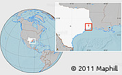 Gray Location Map of ZIP code 77706, highlighted state, hill shading