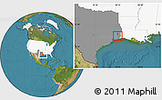 Satellite Location Map of ZIP code 77706, highlighted country, highlighted state