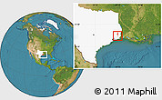 Satellite Location Map of ZIP code 77706, highlighted state
