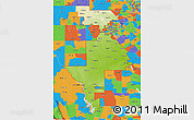 Physical 3D Map of ZIP codes starting with 780, political outside