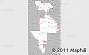 Gray Simple Map of ZIP codes starting with 780