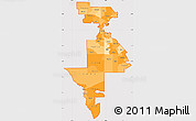 Political Shades Simple Map of ZIP codes starting with 780, cropped outside