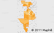 Political Shades Simple Map of ZIP codes starting with 780, single color outside, borders and labels
