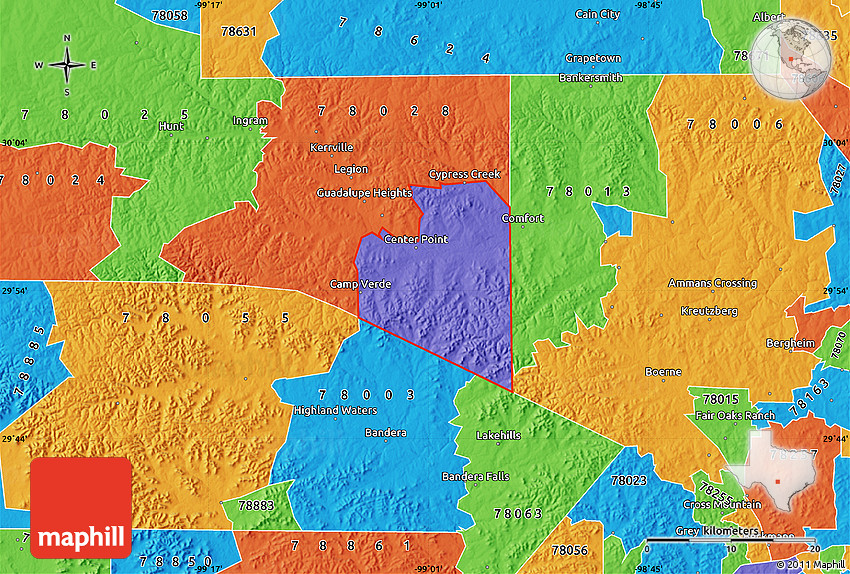 Political Map of ZIP Code 78010
