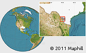 Satellite Location Map of ZIP code 78045, highlighted county, highlighted state