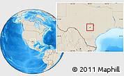 Shaded Relief Location Map of ZIP code 78070