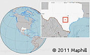 Gray Location Map of ZIP code 78264, highlighted state, hill shading