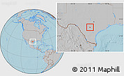 Gray Location Map of ZIP code 78264, hill shading