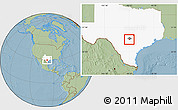 Savanna Style Location Map of ZIP code 78266, highlighted county, highlighted state, hill shading