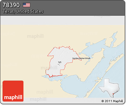 Classic Style 3D Map of ZIP Code 78390, single color outside