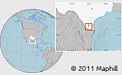 Gray Location Map of ZIP code 78536, highlighted state, hill shading