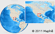 Shaded Relief Location Map of ZIP code 78536, highlighted county, highlighted state, within the entire country