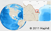 Shaded Relief Location Map of ZIP code 78536, highlighted county, highlighted state