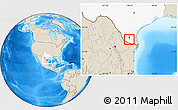 Shaded Relief Location Map of ZIP code 78536, highlighted state