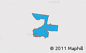 Political 3D Map of ZIP code 78586, cropped outside